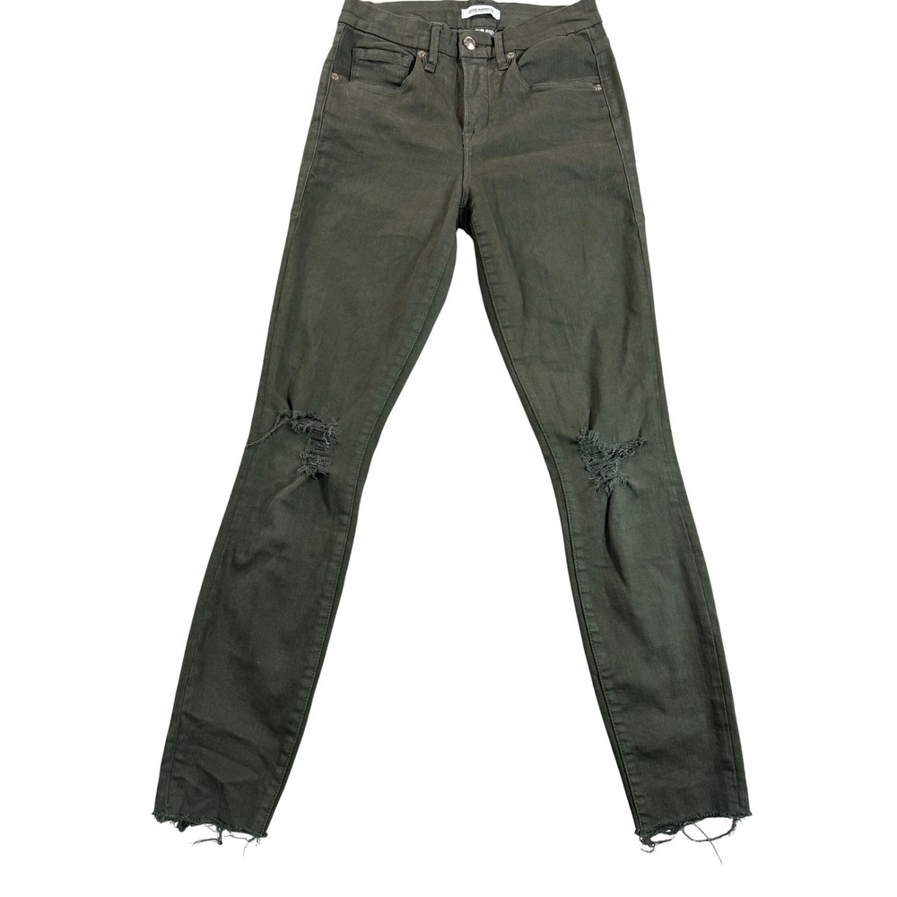 Good American‎ Olive Green Distressed Skinny Jeans Size 2 / 26 School Party